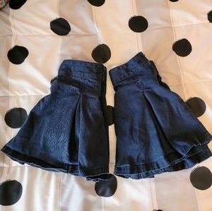 Bundle of 2 navy blue GAP uniform skirts w/inner cotton shorts. Girls 8 slim